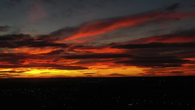 Beautiful sunsets like these occur in Patagonia Argentina on windy days ... Here a wonderful sunset in orange and yellow tones ...