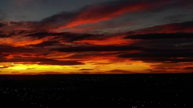 Beautiful sunsets like these occur in Patagonia Argentina on windy days ... Here a wonderful sunset in orange and yellow tones ...