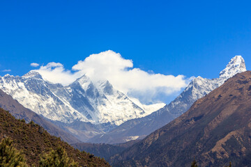 Fototapeta na wymiar Everest Base Camp Trekking Route : Namche Bazar, Naoal