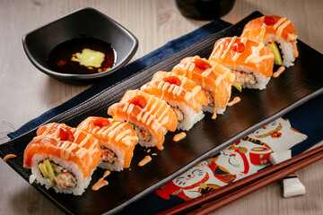Salmon sushi roll