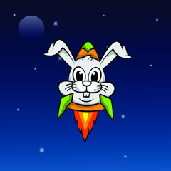 Fototapeta premium bunny rocket logo download