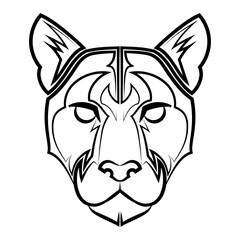 Black and white line art of cougar head Good use for symbol mascot icon avatar tattoo T Shirt design logo or any design you want