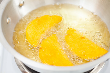 Preparation of a traditional dish from el Valle del Cauca in Colombia called empanada