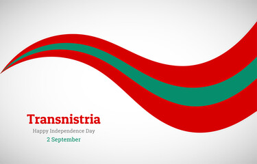 Abstract shiny Transnistria wavy flag background. Happy independence day of Transnistria with creative vector illustration