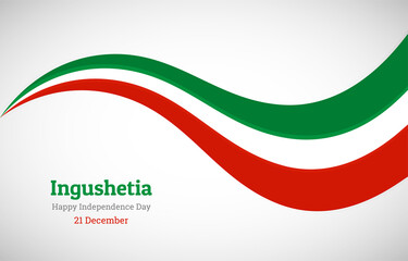 Abstract shiny Ingushetia wavy flag background. Happy independence day of Ingushetia with creative vector illustration
