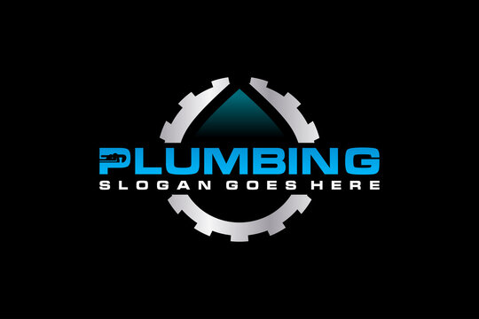 Plumbing Service Logo Template, Water Service Logo.