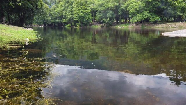 Crystal clear water of the Wang Takrai stream in Namtok Wang Ta Krai nature park in Nakhon Nayok, Thailand.