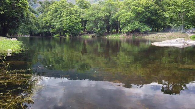 Crystal clear water of the Wang Takrai stream in Namtok Wang Ta Krai nature park in Nakhon Nayok, Thailand.