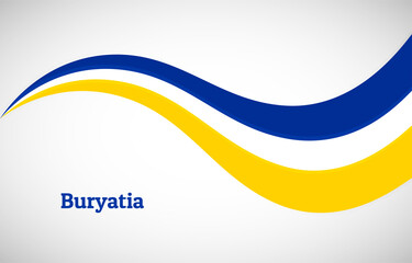 Abstract shiny Buryatia wavy flag background. Happy national day of Buryatia with creative vector illustration