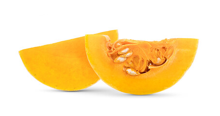 butternut squash slice  isolated on white