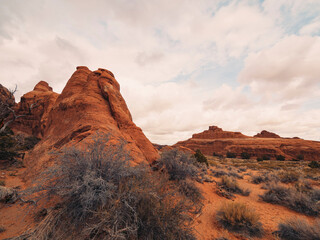 wonderful scenic view  in Arches National Park 