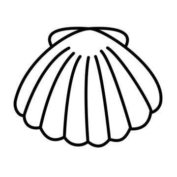 recommend clip art: Shell black and white contour clipart vector clipart element isolated on white background. Doodle
                     seashell. Sea underwater illustration. Aquarium icon. 