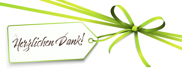 ribbon bow with greetings thanks