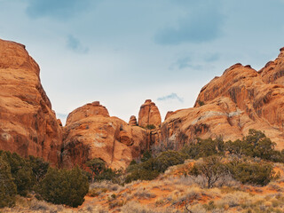 wonderful scenic view  in Arches National Park 