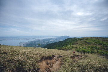 蓬莱山頂上から眺める琵琶湖