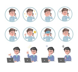 Male operator consulted by an adult male