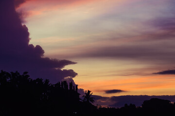 Dramatic sky sunrise in Ubud Bali