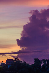 Dramatic sky sunrise in Ubud Bali