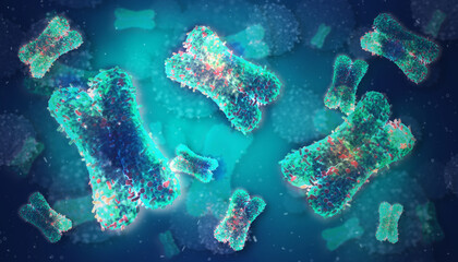 Naklejka na ściany i meble Pathogenic Covid-19 Virus disease outbreak. 3D illustration, 3D rendering