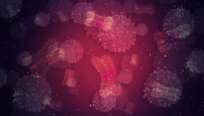 Pathogenic Covid-19 Virus disease outbreak. 3D illustration, 3D rendering