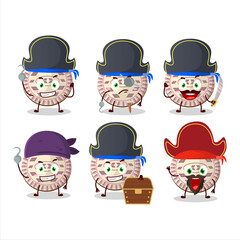 Cartoon character of vanilla biscuit with various pirates emoticons