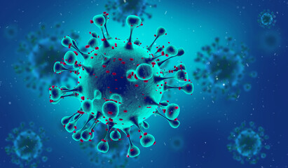 Obraz na płótnie Canvas Pathogenic Covid-19 Virus disease outbreak. 3D illustration, 3D rendering