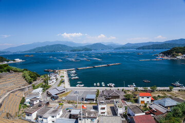 Obraz premium 遊子水荷浦の港（愛媛県宇和島市）