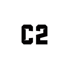 c 2 c2 initial logo design vector template