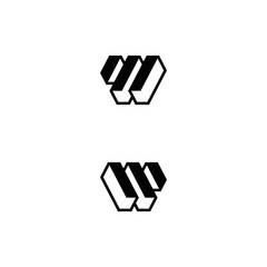 w initial logo design vector template