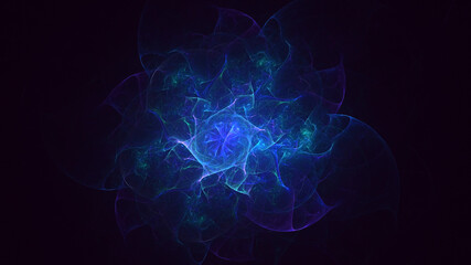 3D rendering abstract multicolor fractal light background