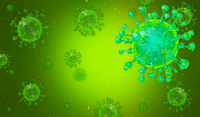 Pathogenic Covid-19 Virus disease outbreak. 3D illustration, 3D rendering