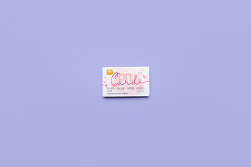 Gift card on color background