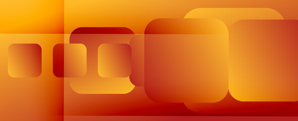 Square shapes composition geometric abstract background. 3D shadow effects and fluid gradients. Modern overlapping forms