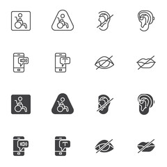 Disability icon set