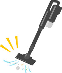 ゴミを吸い込むスティック型掃除機