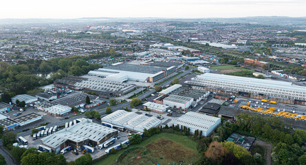 Aerial panoramic view of the Cheney manor area of  Swindon, wiltshire