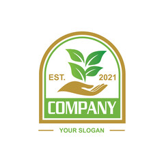 nature logo , farm logo vector