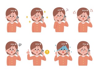 A woman talking on a smartphone