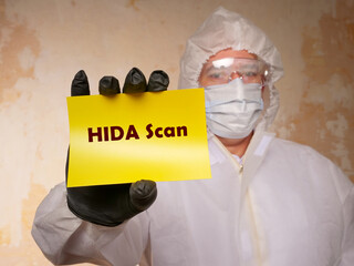  HIDA Scan hepatobiliary iminodiacetic acid inscription on the page.