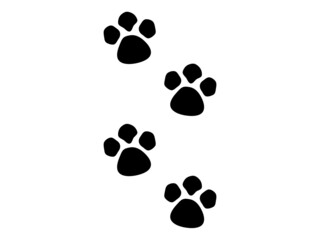 Fototapeta na wymiar 犬または猫の足跡シルエット