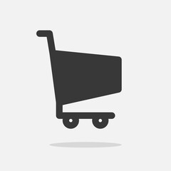 Shopping cart or shopping trolley  icon  Design Template. Illustration vector graphic. simple flat icon isolated on white background.  Perfect for your web site design, logo, app, UI

