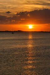 Sunset on a pier in Indialantic Florida on the Indian river