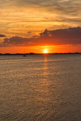 Sunset on a pier in Indialantic Florida on the Indian river