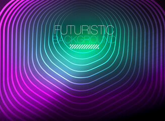 Neon color square shape lines abstract background. Shiny magic energy and motion concept, vector abstract wallpaper background