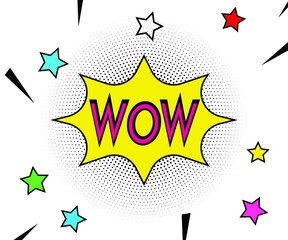 Pop art star with wow