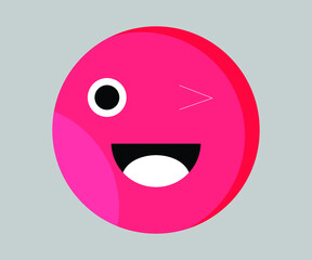 Pink smile vector face illustration