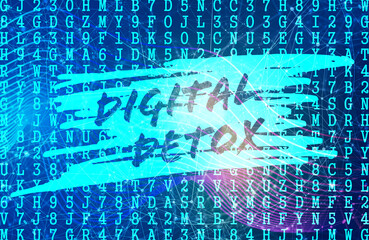 Digital detox concept illustration. Addiction of devices