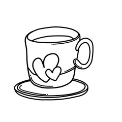 Cup of coffee Doodle vector icon. Drawing sketch illustration hand drawn cartoon line eps10