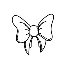 Bow Doodle vector icon. Drawing sketch illustration hand drawn cartoon line eps10