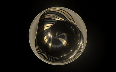 Abstract geometry with black background, 3d rendering.